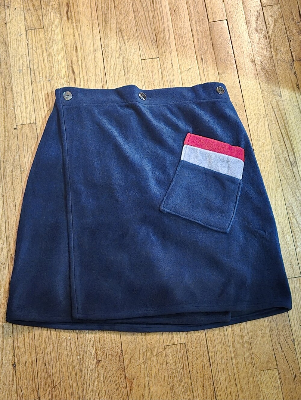 Mens Vintage Navy Velour Swim  Wrap.